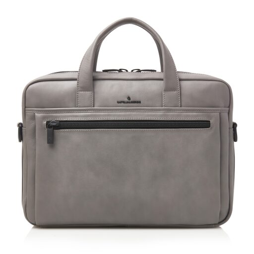 Pánská kožená byznys taška na notebook 15" Castelijn & Beerens 40 9473 GS (šedá) - přední strana