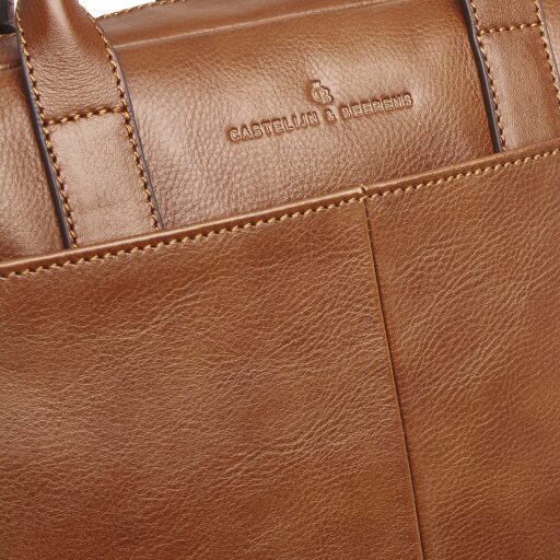 Castelijn & Beerens Pánská kožená taška na notebook 15,6" RFID 159472 LB světle hnědá