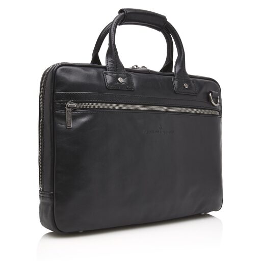 Castelijn & Beerens Pánská kožená taška na notebook 15,6" 609472 černá boční pohled