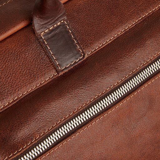 Castelijn & Beerens Pánská kožená taška na notebook 15,6" RFID Sam 599473 LB světle hnědá