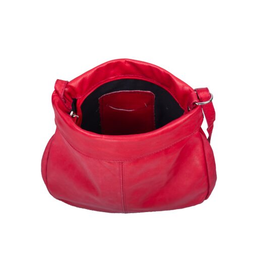Dámská kožená kabelka přes rameno ESTELLLE 968 červená - otevřená