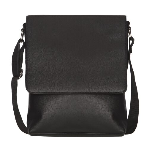 ESTELLE Dámská kožená taška přes rameno s klopou 1500 černá