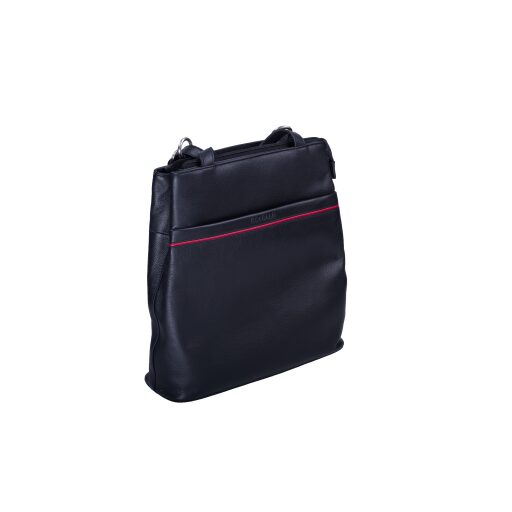 ESTELLE Dámský kožený kabelkový batůžek 2v1 0855 černo-červený