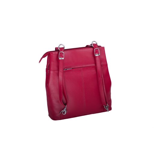 ESTELLE Dámský kožený kabelkový batůžek 2v1 0855 červený