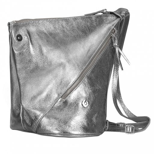 ESTELLE Stylový kožený batoh 1383 stříbrný