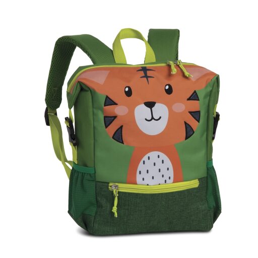 Dětský eco batoh s tygříkem Fabrizio go green 20643-0700 zeleno-oranžový