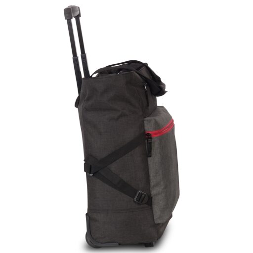 Nákupní taška na kolečkách 33 l PUNTA COOL 10411-0117 černá s antracitovou kapsou - boční pohled