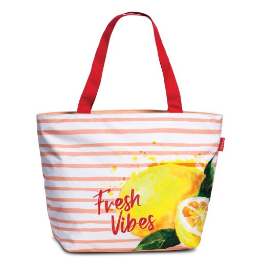 Fabrizio Plážová taška přes rameno 31l Fresh Vibes 50407-5200 světle oranžová s citróny přední strana
