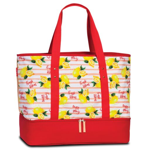 Fabrizio letní plážová taška s termo přihrádkou Fresh Vibes 50409-5200 červená s citróny