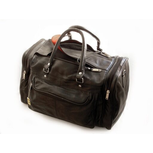 Hamosons Kožená cestovní taška 696 černá