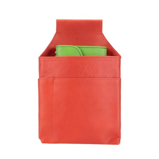Hamosons Pouzdro na kasírku z hovězí kůže 009 červeno-oranžová