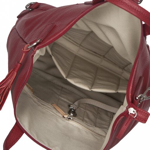 JOST Dámský kožený batoh - kabelka VIKA 1910 X-Change 3in1 červený