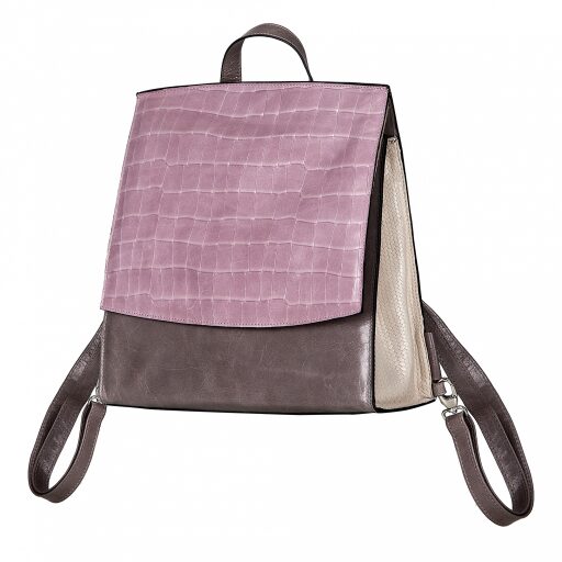 JOST Dámský kožený batoh TALLINN 2166-995 béžovo-šedo-růžový