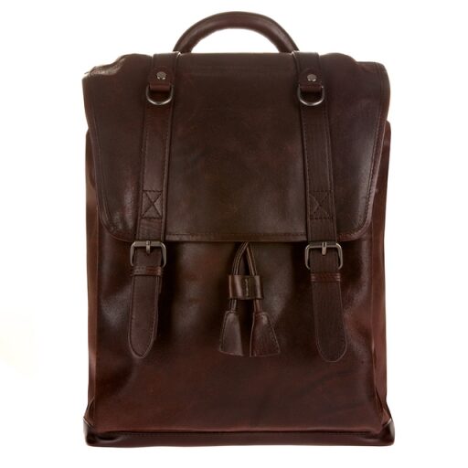JOST Moderní kožený batoh vhodný na notebook DACOTA 2984 hnědý