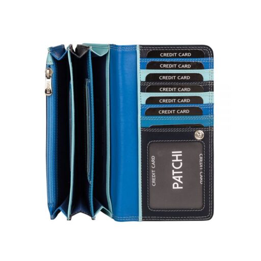 Dámská kožená RFID peněženka BURKELY PATCHI 3001020.61.30 modrá / multicolor
