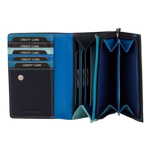 Patchi Dámská kožená peněženka RFID 3001027.61.30 PATCHI MULTICOLOUR WALLET L modrá / multicolor
