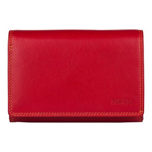 Patchi Dámská kožená peněženka RFID 3001027.61.55 PATCHI MULTICOLOUR WALLET L červená / multicolor - přední strana
