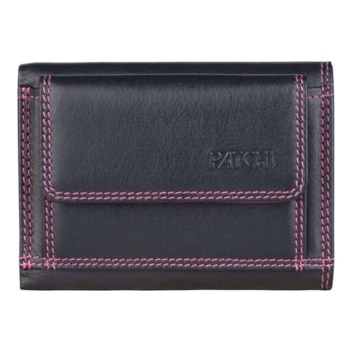 Dámská kožená RFID peněženka s přívěskem na klíče PATCHI 3001077.61.40 fialovo-růžová