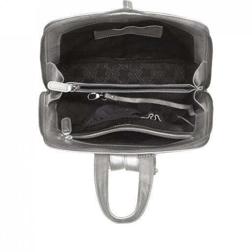 PICARD Elegantní dámský batoh LUIS 8656 stříbrný vnitřní uspořádání přihrádek