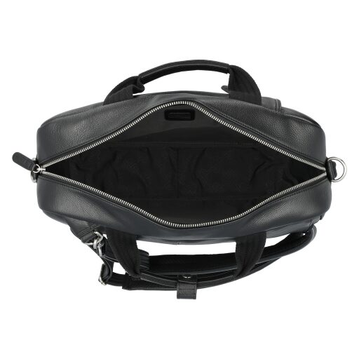 PICARD kožená business taška / batoh na notebook 2v1 Milano 9492 černá otevřená - vnitřní uspořádání