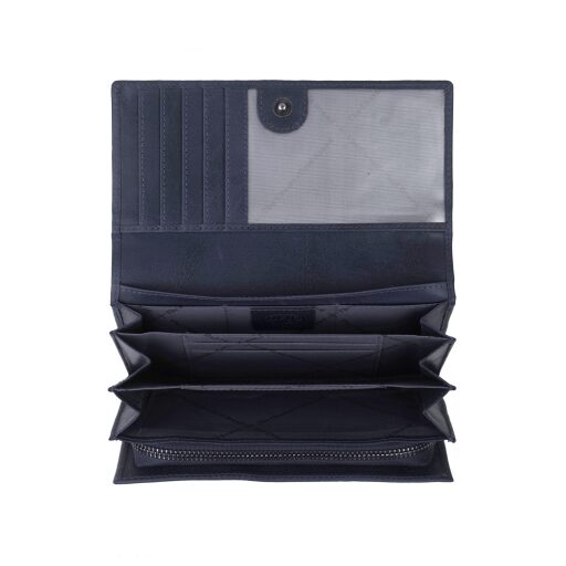 The Chesterfield Brand Dámská kožená peněženka RFID Hampton C08.037310 modrá - otevřená