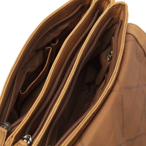 The Chesterfield Brand Klopová kožená kabelka přes rameno Millie C48.111631 koňak - zipové přihrádky