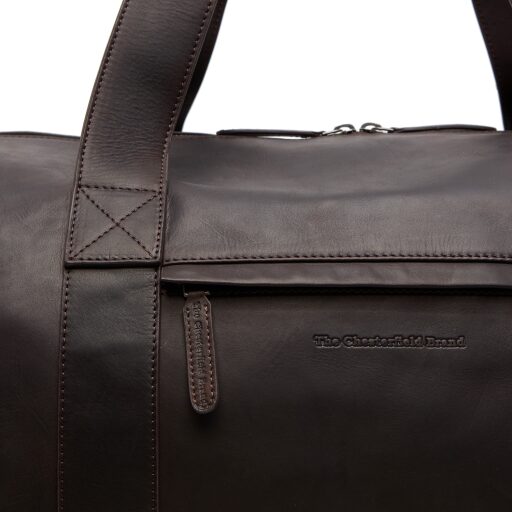 Kožená cestovní taška / weekender Hudson C20.004501 hnědá detail loga The Chesterfield Brand