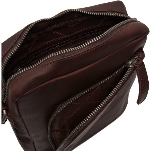 Kožená crossbody taška přes rameno The Chesterfield Brand Leather Shoulder Bag Black Timor C48.121901 hnědá - otevřená