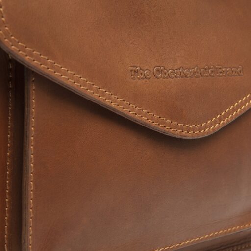 The Chesterfield Brand kožená vintage kabelka s klopou Samoa C48.119931 koňaková detail