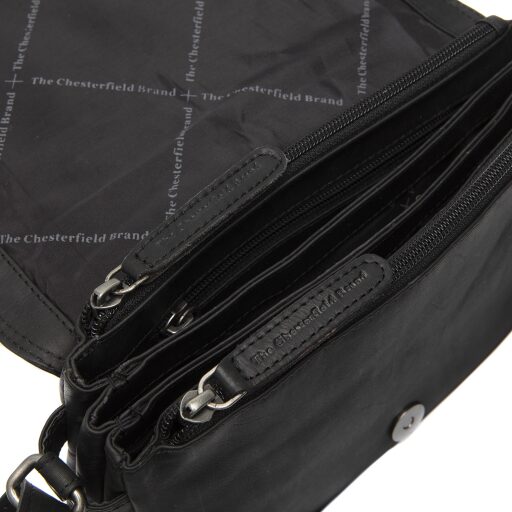 The Chesterfield Brand Kožená kabelka přes rameno Redmond C48.118700 černá - vnitřní přihrádky