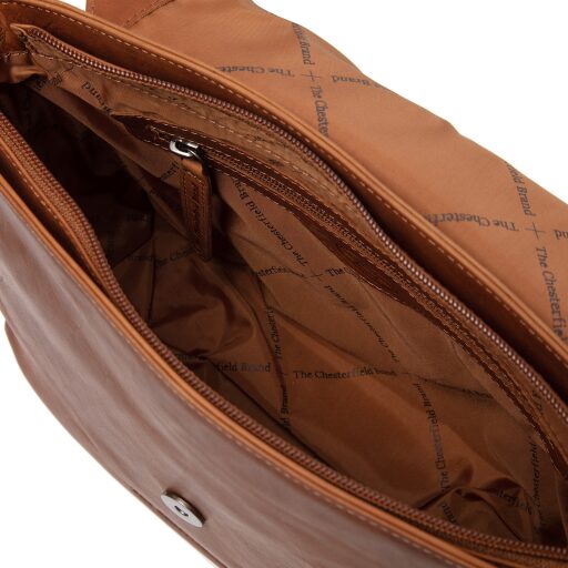 The Chesterfield Brand kožená taška přes rameno s klopou Montana C48.126231 koňaková - otevřená