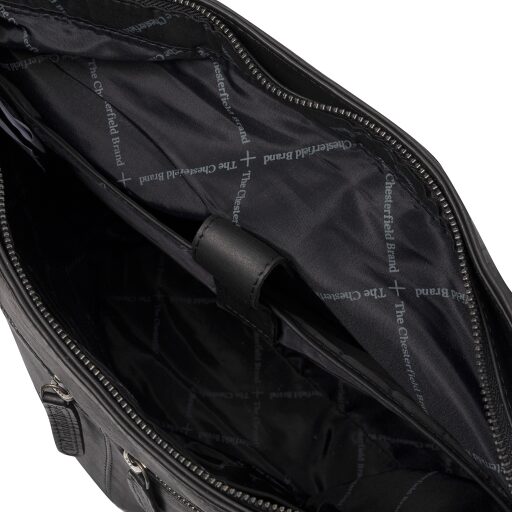 The Chesterfield Brand Kožená shopper taška na MacBook Pro 14" ROME C38.018900 černá vnitřní přihrádky