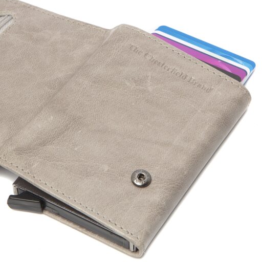 Malá kožená peněženka - pouzdro na karty RFID Portland The Chesterfield Brand C08.044308 šedá