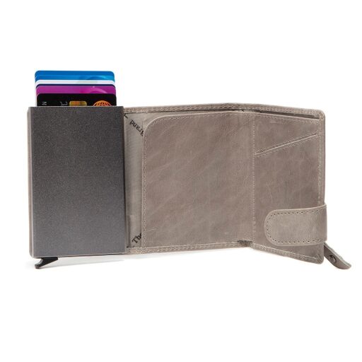 The Chesterfield Brand Malá kožená peněženka - pouzdro na karty RFID C08.044308 Portland světle šedé