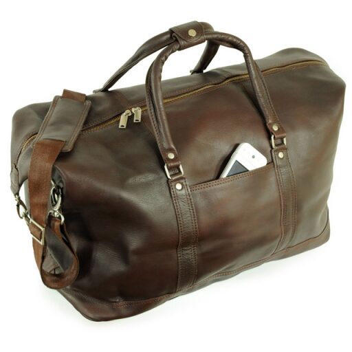 XL cestovní taška z hovězí kůže Jahn-Tasche 697 hnědá