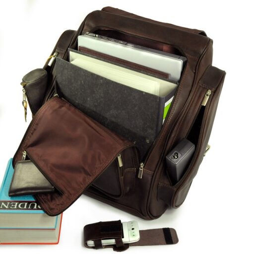 XL kožený batoh na notebook 37l 709 hnědý