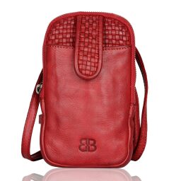Bellicci Kožená kabelka na mobil EMBERLY červená BEEV-42/155 RED přední strana