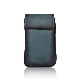 Bellicci Kožená kabelka na mobil KIA modrá BEKI-42/150 BLAU - přední strana taštičky