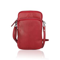 SPARWELL Kožená taška na mobil a doklady KEMPT KENNA červená SPKN-42/169 RED - přední strana