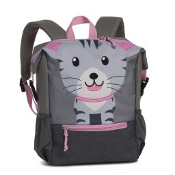 Dětský batůžek do školy s kočičkou Fabrizio go green 20843-2800 šedo-růžový 