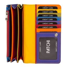 Dámská kožená peněženka RFID PATCHI MULTICOLOUR WALLET 3001020.61.55 červená - příhrádky na bankovky a karty