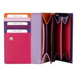Dámská kožená peněženka s klopou RFID BURKELY PATCHI 3001027.61.40 fialova / multicolor