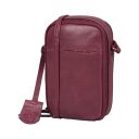 BURKELY Kožená crossbody kabelka na telefon Natural Norah 1000819.04.45 vínově červená