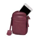 BURKELY Kožená crossbody kabelka na telefon Natural Norah 1000819.04.45 vínově červená