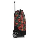 PUNTA wheel Velká nákupní taška na kolečkách 10303-2614 zeleno-oranžová s květy