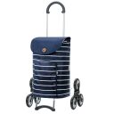 Nákupní taška na kolečkách - schodolez SCALA SHOPPER ® MIA 119-165-90 modrá s bílými pruhy