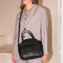 aunts & uncles Dámská kožená kabelka do ruky i přes rameno Mrs. Chiffon Pie 40275-0 černá