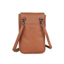 Bellicci Kožená crossbody kabelka na mobil a doklady CAPRICE koňaková BECA-42/187 CGN - zadní strana kabelky