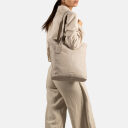 BURKELY Kožená shopper kabelka - batoh 2v1 Soft Skylar 1000332.85.12 světle šedá na rameni