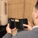 Pánská kožená peněženka RFID Leroy C08.053000 černá přihrádky